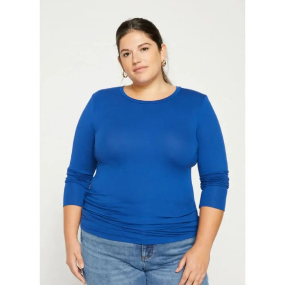 Universal Standard Neck Tee Lapis NWT Size 3XS - Picture 1 of 5